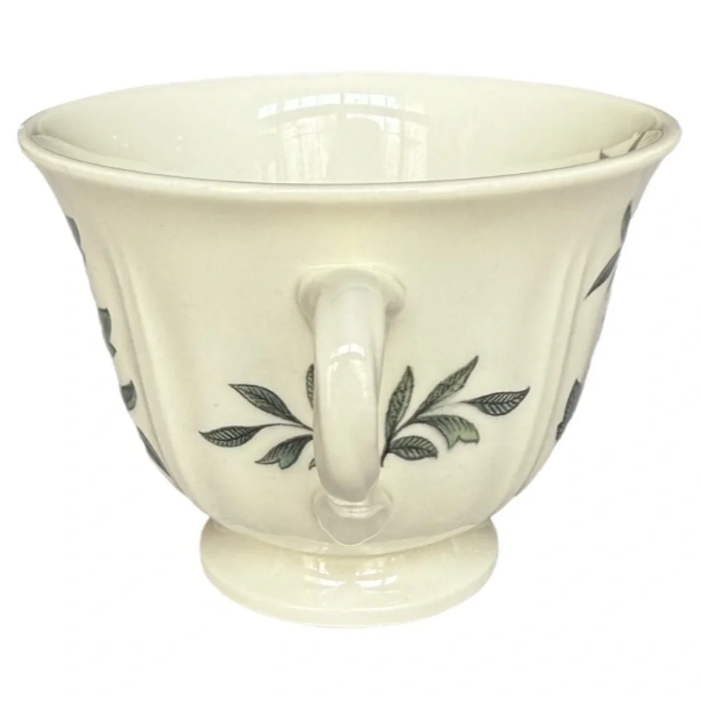 Wedgwood “Green Leaf” Teacup and Saucer Set Made in England